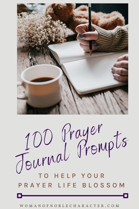 100 prayer journal prompts to guie you in your daily prayers and prayer journal writing plus tips for prayer journals or war binders. Prayer Binder Ideas, Christian Journal Prompts, Prayer Journal Prompts, Prayer Journals, Spiritual Warfare Prayers, Daily Journal Prompts, Bible Doodling, Prayer For Protection, Prayer And Fasting