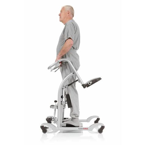 quick-move-sit-to-stand-in-use-handicare Gymnastics At Home, Walking Support, Patient Lifts, Emergency Savings, Stair Lift, Robotic Arm, Assistive Devices, Stair Climbing, Wheel Chair