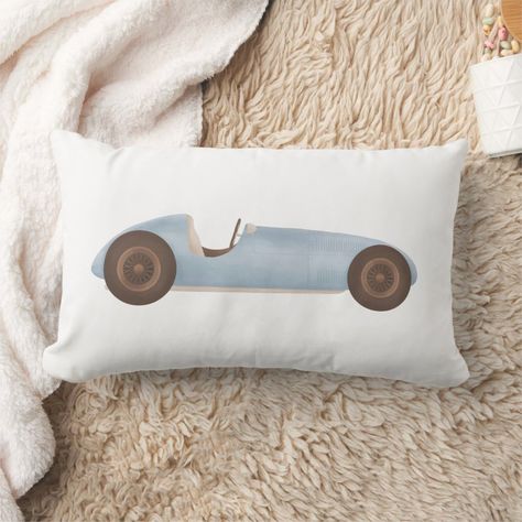 Elevate your comfort and style with our luxurious lumbar pillows collection. Perfect for supporting your lower back while adding a touch of elegance to your bed or couch. #lumbarpillows #decorativepillows #homedecor #bedroomdecor #throwpillows #comfort #luxury #interiordesign #pillowcollection #sleepwell Ritz Bedroom, Race Car Toddler Room, Race Car Nursery, Vintage Car Nursery, Boys Bed, Car Nursery, Car Room, Room Boy, Nursery Decor Pillows