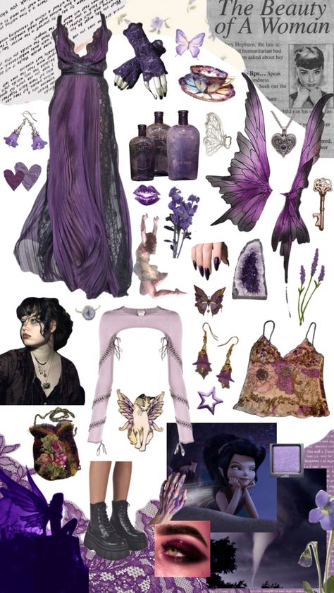 #vidia #vidiaoutfit #outfitinspo #vibes #aesthetic #aestheticboard #mood #purpleaesthetic #beauty Witchy Outfits, Mazzy Star, Alt Outfits, Downtown Outfits, Witch Fashion, Witch Outfit, Purple Outfits, Goth Outfits, Hippie Outfits