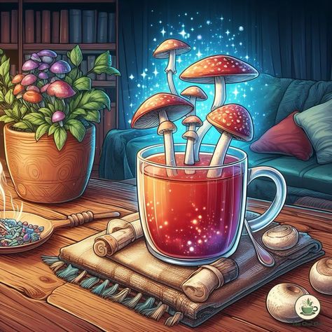 Magic mushrooms taste not that great but shrooms tea does. Learn how to make magic mushroom tea, what to drink it with, when to drink it, and all! Magic Mushroom Tea, Reishi Mushroom Tea, Magic Tea, How To Make Magic, Mushroom Benefits, Turkey Tail Mushroom, Tea Illustration, Best Herbal Tea, Mushroom Tea