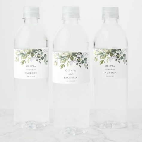 Greenery, Eucalyptus Leaves, Botanical Wedding  Water Bottle Label Wedding Eucalyptus, Wedding Water, Water Bottle Labels Wedding, Wedding Water Bottles, Water Wedding, Water Bottle Label, Wedding Essentials, Botanical Wedding, Water Bottle Labels