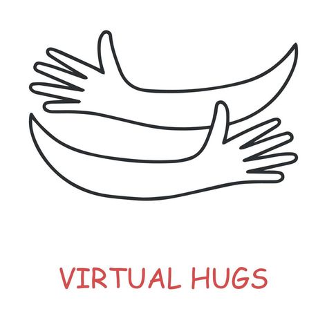 Virtual Hands hugged over white vector illustration Hug Icon, Self Hug, Hug From Behind, Virtual Hug, Vector Art, Vector Free, Vector Illustration, Clip Art, Quick Saves