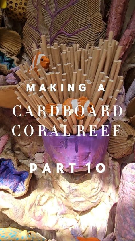 Josh Gluckstein - Cardboard Artist | Part 10: Making a 2.5metre Cardboard CORAL REEF 📦♻️🪸 I've finally finished my cardboard coral reef! It's now on its way to Venice for the... | Instagram Upcycled Coral Reef, Coffee Filter Coral Reef Diy, Diy Coral Reef Decorations, Josh Gluckstein, Cardboard Sea Creatures, Coffee Filter Coral, Underwater Ecosystem, Octopus Garden, Coral Sculpture