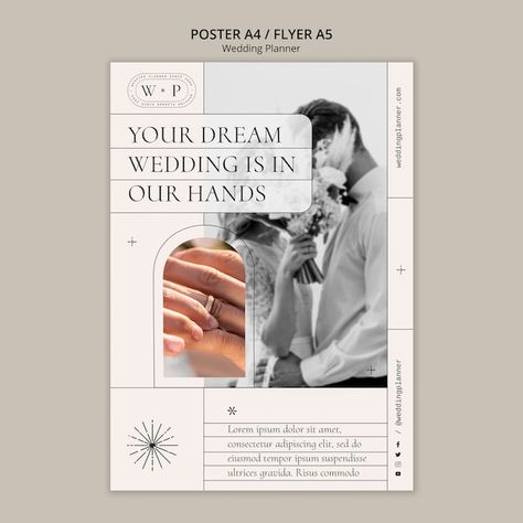 PSD minimal wedding planner poster templ... | Premium Psd #Freepik #psd #wedding-flyer #wedding-poster #wedding-love #save-date-template Wedding Planner Poster, Wedding Flyer, Wedding Flyers, Wedding Poster, Minimal Wedding, Poster Layout, Poster Template, Event Planner, Design Inspo