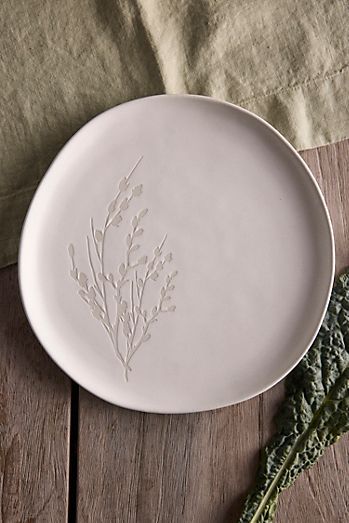 Garden Stem Stoneware Side Plate | AnthroLiving Pottery Creations, Clay Dough, Reclaimed Wood Coffee Table, Kids Art Supplies, Floral Table Runner, Melamine Dinnerware, Side Plate, Iphone Leather Case, Ceramic Set