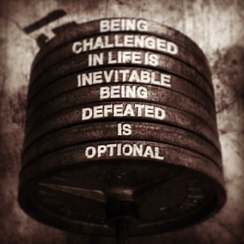 Being defeated is optional life quotes quotes quote inspirational life lessons defeat life sayings challenge life comments Fit Quotes, Garage Gyms, Gym Images, Health Images, Fitness Men, Crossfit Motivation, Motivational Images, Quote Of The Week, Gym Quote