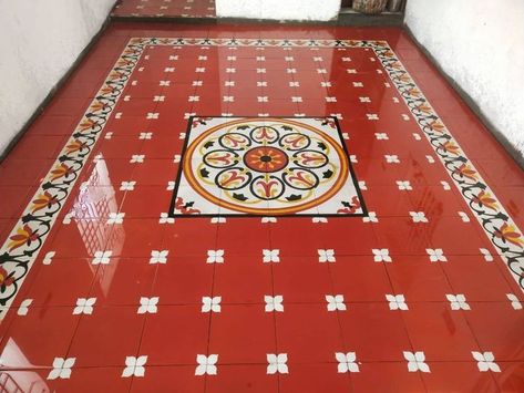 Chettinad Tiles, Home Tiles Design, Athangudi Tiles, Decorative Floor Tile, Window Seat Design, Interior Design Layout, Front Door Design Wood, Tiles Ideas, Door Design Images