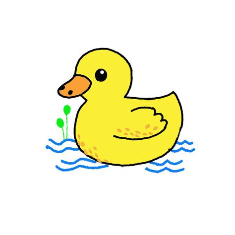 Big Curls Long Hair, Buff Duck, Draw Duck, Duck Outline, Simple Drawing Tutorial, Curls Long Hair, Draw A Duck, Pond Drawing, Drawing Mouth