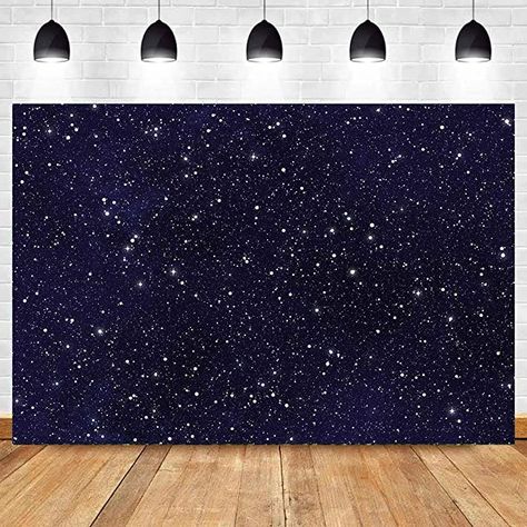 Starry Night Backdrop Diy, Celestial Photo Backdrop, Space Backdrop Diy, Starry Night Theme Party, Acotar Party, Starry Night Backdrop, Galaxy Backdrop, Galaxy Christmas, Star Backdrop