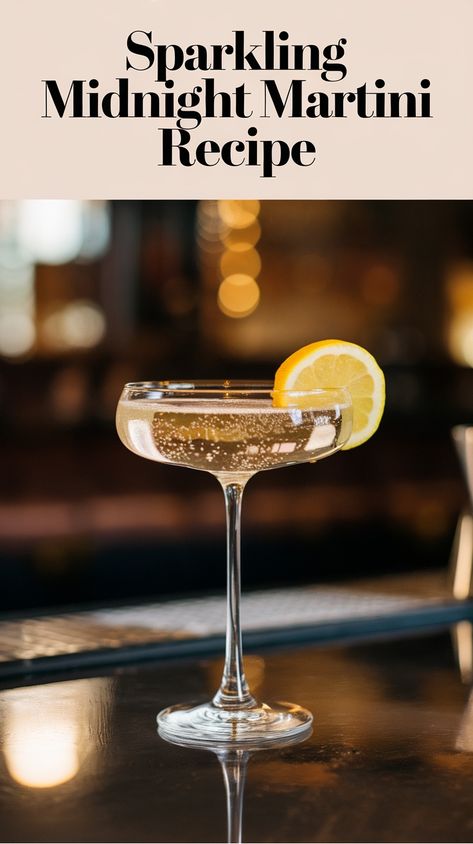 A cocktail glass with a sparkling drink garnished with a lemon slice, set against a blurred bar background. Gin Lemon, Martini Recipe, New Year's Eve Recipes, Festive Cocktails, New Year's Eve Celebrations, Martini Recipes, Refreshing Cocktails, Party Game, New Years Eve Party