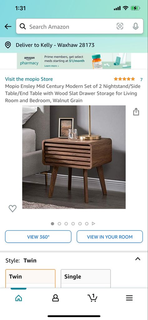 Nightstand With Drawers, Storage For Living Room, Mid Century Modern Nightstand, Small Nightstand, Nightstand Storage, Side Table With Storage, Modern Nightstand, Table With Storage, Night Stand