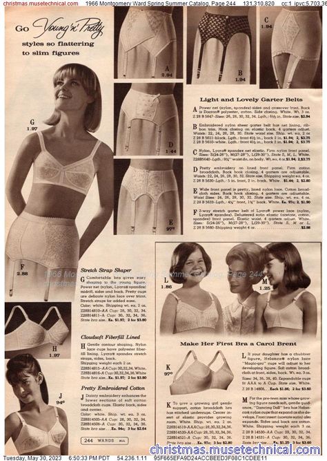 1966 Montgomery Ward Spring Summer Catalog, Page 244 - Catalogs & Wishbooks Beautiful Aged Women, Vintage Catalog, Montgomery Ward, 1960s Fashion, 1960s, Spring Summer, Bra