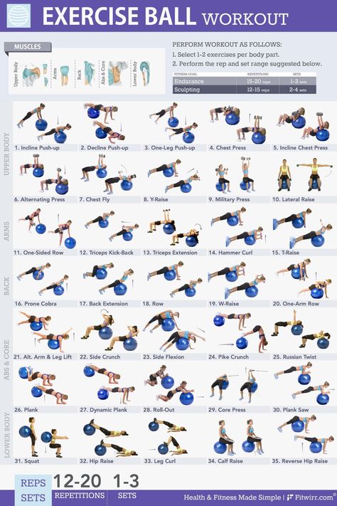 Exercise Ball Workout, Ball Workouts, Fitness Studio Training, Stability Ball Exercises, Ball Workout, Gym Antrenmanları, Gym Ball, Fitness Routines, Floor Exercises