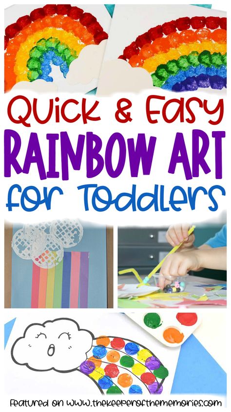 Rainbow Art Activities For Toddlers, Rainbow Art Projects For Preschool, Rainbow Activity For Toddlers, Rainbow Craft For Preschool, Rainbow Toddler Art, Rainbow Crafts For Infants, Rainbow Art For Preschool, Rainbow Craft For Toddlers, Toddler Rainbow Craft