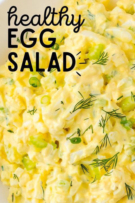 healthy egg salad Egg Salad Without Mayonnaise, Egg Salad With Greek Yogurt, Egg Salad No Mayo, Recipe Using Greek Yogurt, Egg Salad Without Mayo, Healthy Egg Salad Recipe, Egg Salad Recipe Healthy, Egg Salad Sandwich Recipe, Healthy Egg Salad