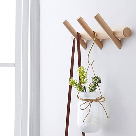 Small House Organization, Wooden Hooks, Peg Wall, Entryway Hooks, Coat And Hat Rack, Wood Coat Rack, Coat Hooks Wall Mounted, Wood Hooks, Coat Hooks On Wall