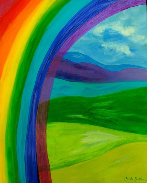 Kids Canvas Painting Ideas, Beginning Painting Ideas, Pride Paintings, Miniature Canvas Painting, Rainbow Paintings, Color Wheel Project, Small Watercolor Paintings, Beginning Painting, Rainbow Backgrounds