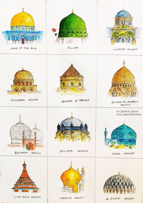 H E L M E T S ∙ O F ∙ T H E  ∙ C I T I E S * Collection of 12 unique domes and roofs of beauty of Islamic architecture.  * Richness and diversity of Muslim architectural designs F E A T U R E S * Digital print on 240gr Epson paper * Signed H O W ∙ T O ∙ O R D E R * Simply select the size * Can't find the information you need? Feel free to contact :) T H E ∙ S H O P * Shop: https://www.etsy.com/shop/AhmetFarukArt M O R E ∙ F R O M ∙ M E * Art Prints: https://etsy.me/3zCgOUZ * Bags: https://etsy.m Islamic Symbols, Muslim Architecture, Arabian Architecture, Modern Restaurants, Mosque Design Islamic Architecture, متحف فني, Mecca Images, Islamic Wallpapers, Islamic Duas