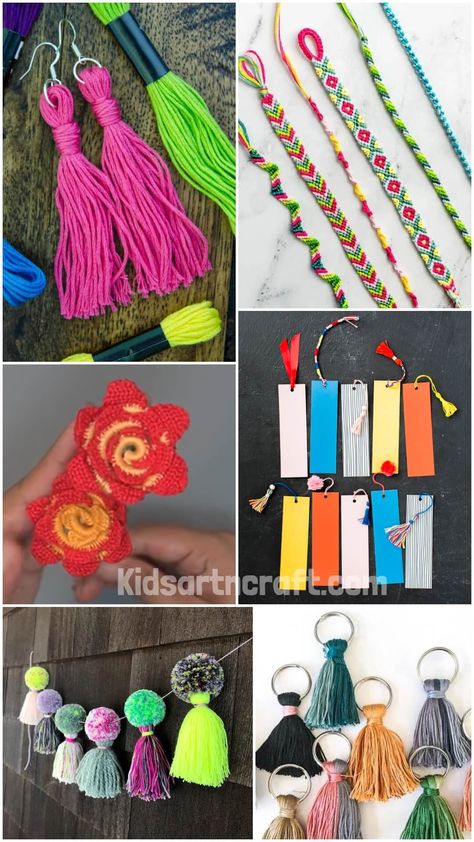 Embroidery Floss Crafts For Adults Craft Thread Projects, Uses For Embroidery Floss, Embroidery Floss Crafts Diy, Crafts With Embroidery Thread, Embroidery Thread Projects, Things To Make With Embroidery Floss, What To Do With Embroidery Floss, Things To Make With Embroidery Thread, Embroidery String Crafts