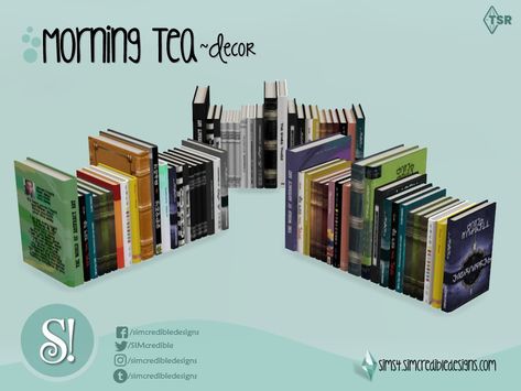 Lots Of Books, The Sims 4 Pc, Sims 4 Clutter, Video Game Room Design, Sims Four, Sims 4 Cc Packs, Sims 4 Cc Furniture, Sims 4 Collections, Morning Tea