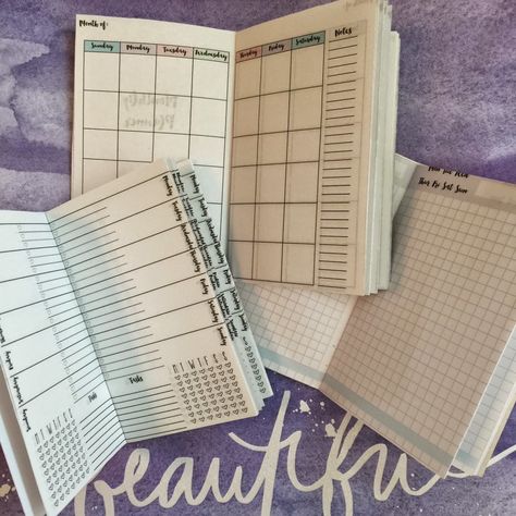 Wendaful Designs: Top DIY Midori Traveler’s Notebook Inserts and Hacks! Midori Travelers Notebook Inserts, Midori Journal, Midori Planner, Fauxdori Travelers Notebook, Diy Travelers Notebook, Midori Notebook, Daily Weekly Planner, Traveler Notebook Inserts, Daily Planners