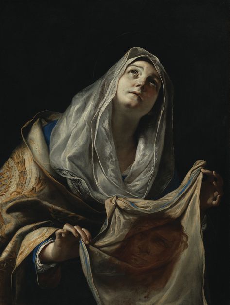 Mattia Preti - Saint Veronica with the Veil (c. 1652-1653), oil on canvas. Saint Veronica, St Veronica, Jesus Art Drawing, Face Oil Painting, Dark Paintings, Rennaissance Art, Art Advisor, Religious Painting, T Art