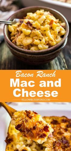 Bacon Ranch Mac And Cheese, Ranch Mac And Cheese, Starchy Sides, Mac And Cheese Recipe Soul Food, Baked Macaroni And Cheese, Work Food, Bacon Mac And Cheese, Takeout Food, Macaroni N Cheese Recipe