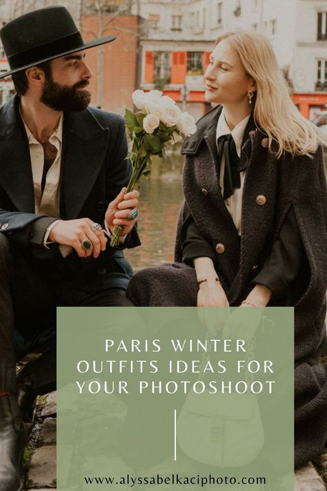 Paris Winter Outfits Ideas For Your Photoshoot by Alyssa Belkaci Photo | Paris + Destination Elopement and Couple's Photographer | For The Romantic Lovers | Paris and All Of Europe, paris engagement outfits, engagement outfit ideas, winter engagement attire, engagement clothes, engagement, engagement session, engagement session, engagement photoshoot Paris Winter Photoshoot, Family Winter Photoshoot Outfits, Paris Winter Outfits, Engagement Clothes, Paris Elopement Photography, Ideas For Outfits, Dream Photoshoot, Paris Engagement Photos, Winter Outfits Ideas