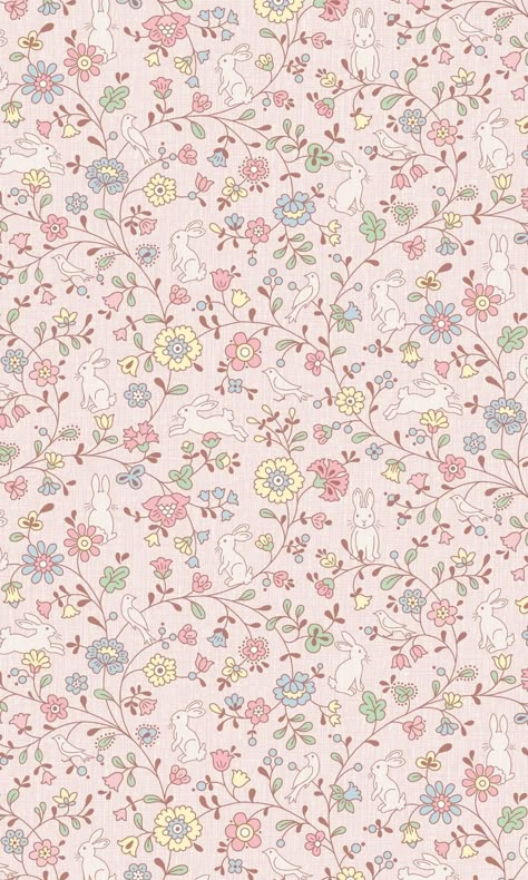 Stylish Flowers with Bunny & Birds Floral Pink Wallpaper by Walls Republic Affiches D'art Déco, Easter Wallpaper, Wallpaper Flower, Whatsapp Wallpaper, Spring Wallpaper, Iphone Wallpaper Photos, Cute Patterns Wallpaper, Iphone Background Wallpaper, Cute Wallpaper Backgrounds