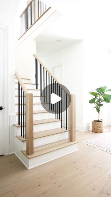 Kelly Jones on Instagram: "Another question we get asked a lot is about our square balusters with no baluster shoes. We used a square mortise chisel to drill square holes in the stair treads." Square Balusters, Mortise Chisel, Kelly Jones, Stair Treads, Stairs, This Is Us, Square, On Instagram, Instagram