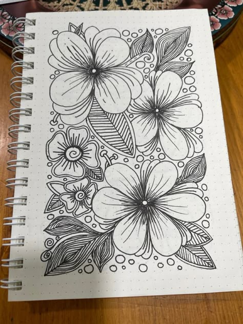 Zentagle Drawing Easy, Flower Zentangle, Doodle Art Flowers, Flower Line Drawings, Pen Art Drawings, Zen Doodle Art, Doodle Art Drawing, Sharpie Art, Tangle Art