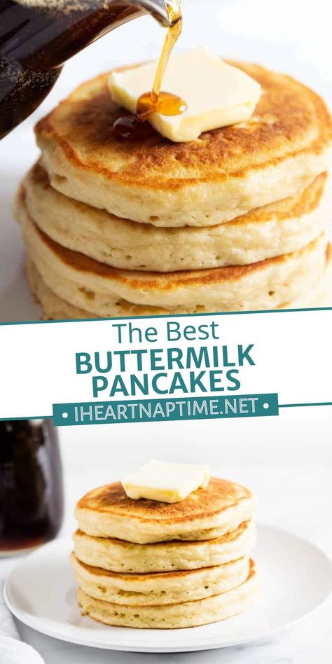 Best Buttermilk Pancakes, Buttermilk Pancakes Easy, Buttermilk Pancakes Fluffy, Best Pancake Recipe, Pancake Recipe Buttermilk, Pancake Recipe Easy, Buttermilk Recipes, Homemade Pancakes, Pancakes Easy