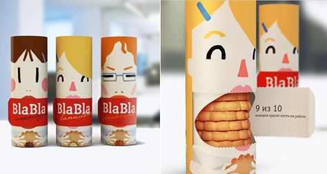 Bla Bla Cookies | 20 Appealing and Creative Cookie / Biscuit Packaging Designs Clever Packaging, Visuell Identitet, Oreo Brownies, Cool Packaging, Whiskey Sour, Cookie Packaging, Unique Packaging, Graphic Design Packaging, Food Packaging Design