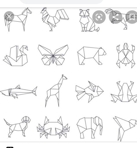 Origami Dog, Girl Back Tattoos, Geometric Origami, Animal Templates, Japanese Origami, How To Make Origami, Paper Animals, Black Work, Geometric Animals