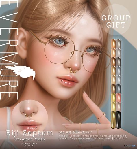 Biji Septum June 2022 Group Gift by EVERMORE Sims 4 Septum Cc, Septum Cc Sims 4, Ts4 Septum Piercing, Septum Sims 4 Cc, Sims4 Cc Piercing, Sims Cc Septum, Sims 4 Cc Septum Piercing, Sims 4 Septum Piercing, Sims 4 Septum Piercing Cc