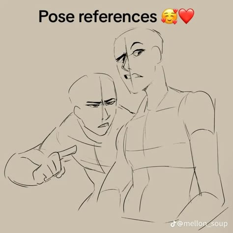 Bro Poses Reference, Drawing References 2 People, Friends Art Reference Poses, Best Friend Pose Drawing, Stock Reference Pose, Funny Group Poses Drawing, Cute Poses Drawing Two People, Dou Reference Poses, Sobbing Pose Reference