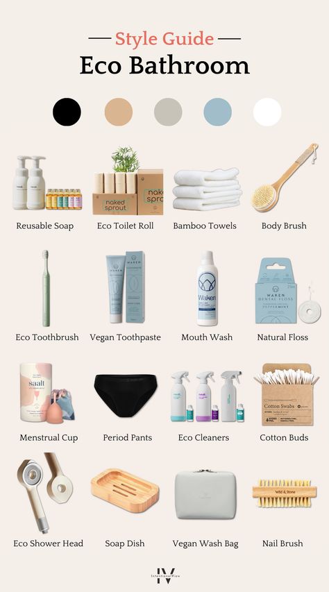 Transform your bathroom one sustainable swap at a time with my eco-friendly style guide! From natural materials to zero-waste essentials, I'll introduce you to some of my favourite conscious brands. Zero Waste Bathroom Products, Zero Waste Hygiene Products, Zero Waste Living Aesthetic, Sustainable Products Ideas, Diy Sustainable Projects, Eco Friendly Living Aesthetic, Sustainability Aesthetic, Zero Waste Aesthetic, Eco Swaps