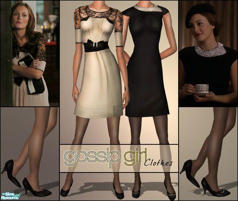 b-bettina's Gossip Girl - Blair's Dresses Sims 4 Cc Blair Waldorf Clothes, Blair Waldorf Sims 4, Blair Waldorf Sims 4 Cc, Sims 4 Gossip Girl Cc, Gossip Girl Uniform, Blair Waldorf Dress, Recreate Outfits, Georgina Sparks, Blair Waldorf Outfits