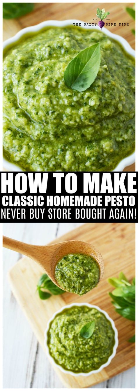 Fresh Basil Pesto Recipe, Fresh Basil Recipes, Homemade Basil Pesto, Basil Pesto Recipe, Pesto Sauce Recipe, Basil Pesto Recipes, Pasta Chicken, How To Make Pesto, Homemade Pesto