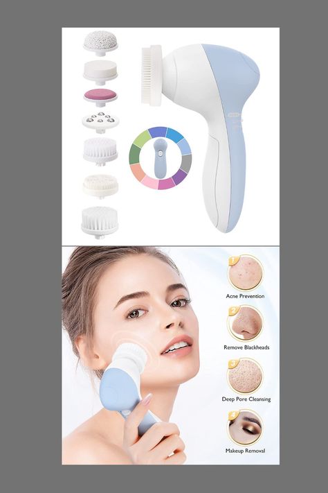 Facial Cleansing Brush Face Scrubber: Electric Exfoliating Spin Cleanser Device Waterproof Deep Cleaning Exfoliation Rotating Spa Machine - Electronic Acne Skin Washer Spinning System Valentine’s Gift #facialbrush #skincare #beauty #in #skincareroutine #cleansingbrush #brush #facial #makeup #alatfacial #facials #cleansing #pembersihwajah #facialwash #alatkecantikan #facialtreatment #skincareproducts #facialcleansingbrush #homespa #spa #facemassagebrush #facemassager #brushinabuja #facialspa Face Brush Cleansing, Face Scrubber, Facial Makeup, Electric Brush, Facial Brushes, Facial Spa, Facial Cleansing Brush, Cleansing Brush, Face Massage