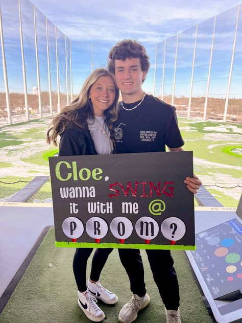 Prom Sign Ideas For Girlfriend, Golf Promposal For Him, Asking Guys To Hoco, Girl Promposal To Boy, Promposal Ideas For Him Funny, Prom Asking Ideas For Guys, Prom Posals Ideas For Girlfriend, Unique Promposal Ideas, Prom Proposal Ideas For Guys