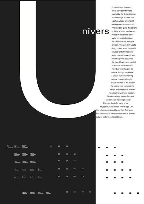 Text Wrap, Adrian Frutiger, Typeface Poster, Typographic Poster Design, Graphic Design Collection, Type Font, Typography Layout, Letter U, Typography Poster Design