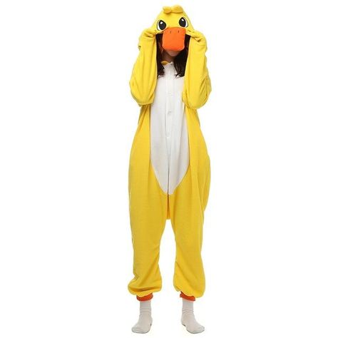 Adults Kigurumi Costumes Onesie , Color - Duck Sully Costume, Pyjamas Onesie, Hoodie Pajamas, Duck Costumes, Pajama Costume, Funny Pajamas, Yellow Costume, Animal Onesie, Animal Pajamas