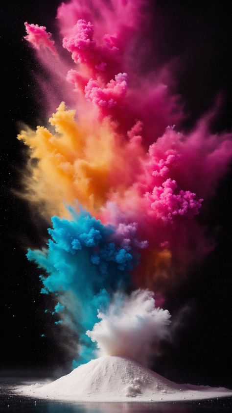 free wallpapers 4K paints, explosion, orange, blue, pink, white, black background, art for mobile and desktop Corgi Portrait, White Black Background, Black Background Art, Bokeh Art, Paint Explosion, Purple World, Experimental Art, Sky Purple, Dark Black Wallpaper