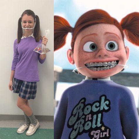 Darla from Finding Nemo! Darla Nemo Costume, Darla Costume Finding Nemo, Braces Outfit, Darla From Finding Nemo, Nemo Outfit, Darla Finding Nemo, Girl With Braces, Finding Nemo Costume, Nemo Costume