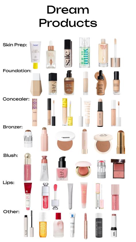 Makeup Items List For Beginners, Good Foundation For Oily Skin, Makeup Best Products, Wishlist Makeup And Skincare, Make Up Items Beauty Products, Makeup Accessories Beauty Products, Make Up Must Haves Products 2023, What You Need For Makeup, Christmas Wishlist Ideas Makeup