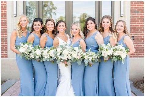 Steel Blue Azazie Bridesmaid, Windsor Blue Wedding, Steel Blue Bridesmaid Dresses Azazie, Steel Blue And Navy Wedding, Steel Blue Wedding Flowers, Steel Blue Wedding Party, Steel Blue Wedding Colors, Steel Blue Wedding Theme, Shades Of Blue Wedding Party