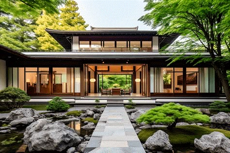 Japan Architecture Traditional, Japan Interior Design Modern, Japanese Modern House Design, Traditional Japanese Mansion, Japanese Zen House, Modern Japanese House Exterior, Asian Houses, Japanese Home Exterior, Japanese House Exterior