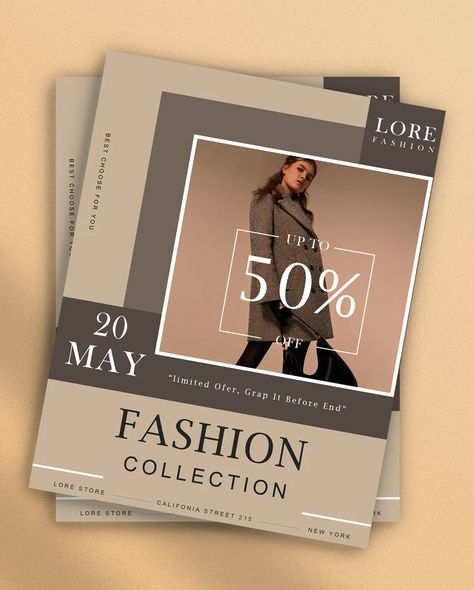 Flyer Ideas For Business, Fashion Flyer Design, Fashion Flyer, Bold Logo Design, Brochure Design Layout, Digital Invitations Wedding, Fashion Poster Design, Pamphlet Design, Creative Advertising Design